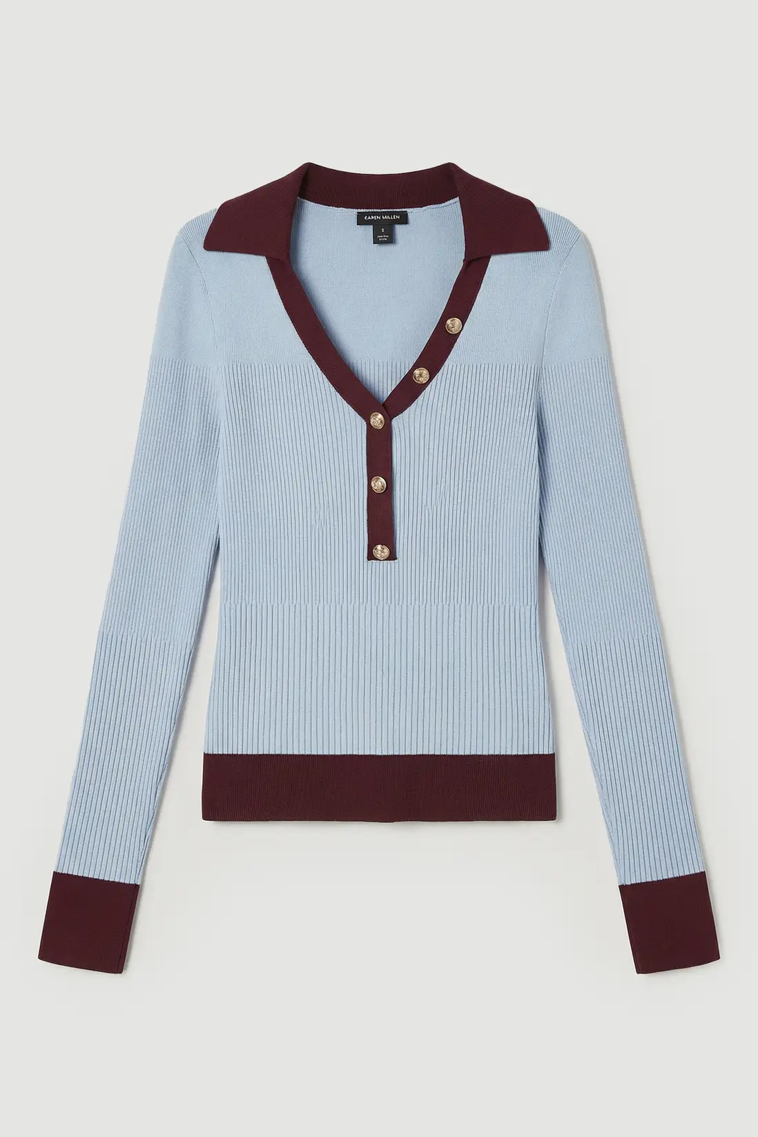Ice Blue/Burgundy Polo